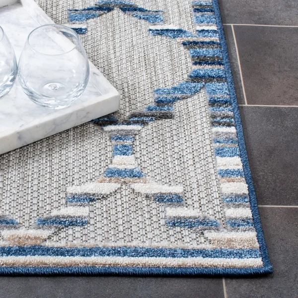 Safavieh Cabana Rug Collection CBN333G - Grey, Blue - 8' x 10'