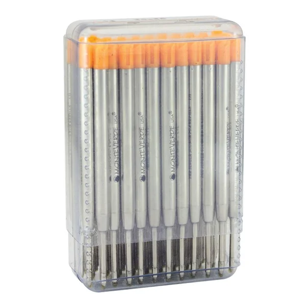 Monteverde Soft Roll Parker Style Ballpoint Refills Medium Point 0.7 mm Orange Pack of 50