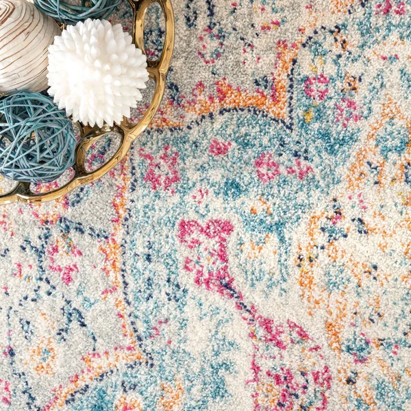nuLOOM Traditional Vintage Floral Medallion Richelle Area Rug - 6& 7x22 x 9& - Blue
