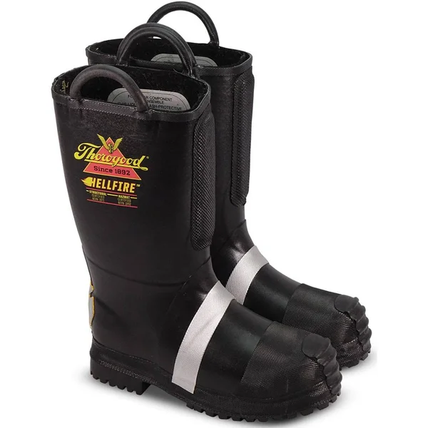 Thorogood Mens Black Rubber Hellfire Insulated Felt Fire Boot