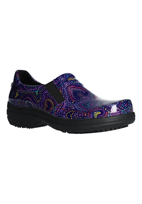 Women's Easy Works by Easy Street Bind Purple Hearts Slip-Resistant Clogs Size 10 WW