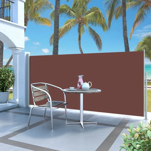 vidaXL Retractable Side Awning 55.1x22x118.1x22 Brown 45358
