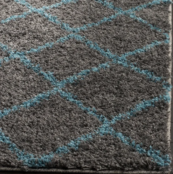 Safavieh ASG742K Arizona Shag Grey, Turquoise Area Rug - 9& x 12&