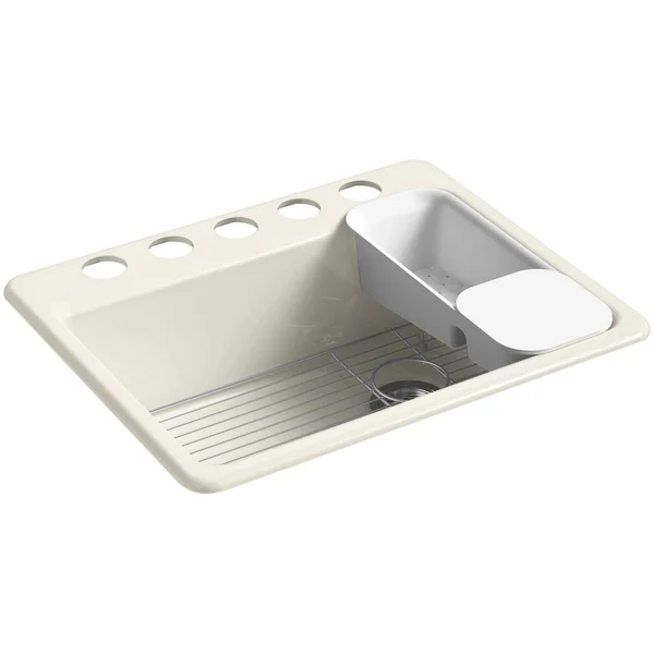 Riverby 27x22 L x 22x22 W Undermount Single Bowl Kitchen Sink Kohler Finish: Biscuit
