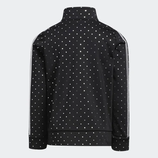Adidas Little Girls& Dot Tricot Jacket and Pants Track Set, 2T, Black
