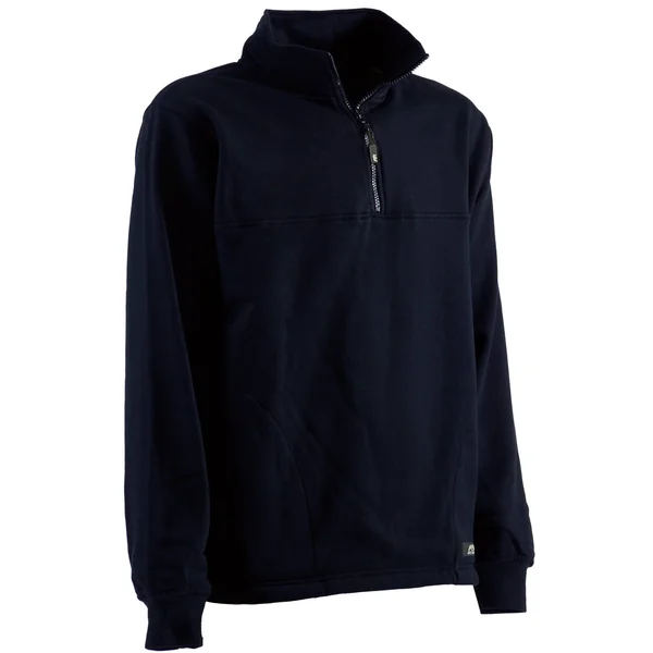 Berne Men's Thermal Lined Quarter Zip Sweatshirt - Navy - M - Tall