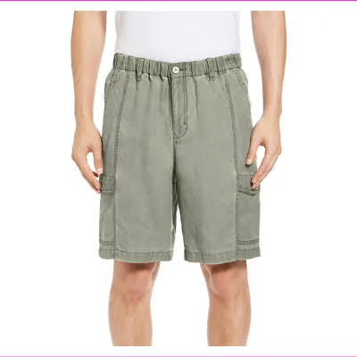 Tommy Bahama Linen The Dream Cargo Shorts, Mens, S, Lentil