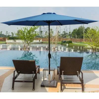 10ft Offset Patio Umbrella Arlmont & Co. Fabric Color: Blue