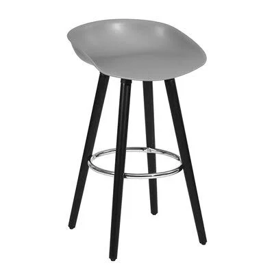Beckville 26x22 Counter Stool Wade Logan Frame Color: Black, Seat Color: Gray, Pack Size: 4