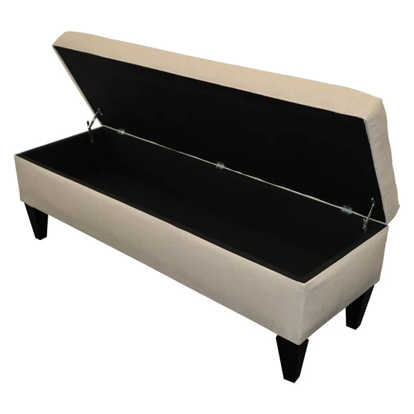 Sole Designs Brooke Bonjour 10-Button Tufted Storage Bench - Natural