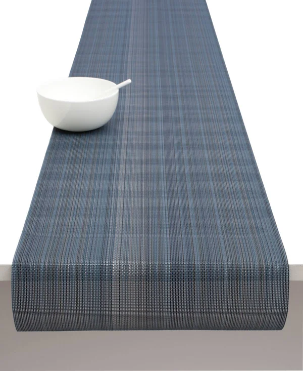 Chilewich Multi Stripe Table Runner - Chambray