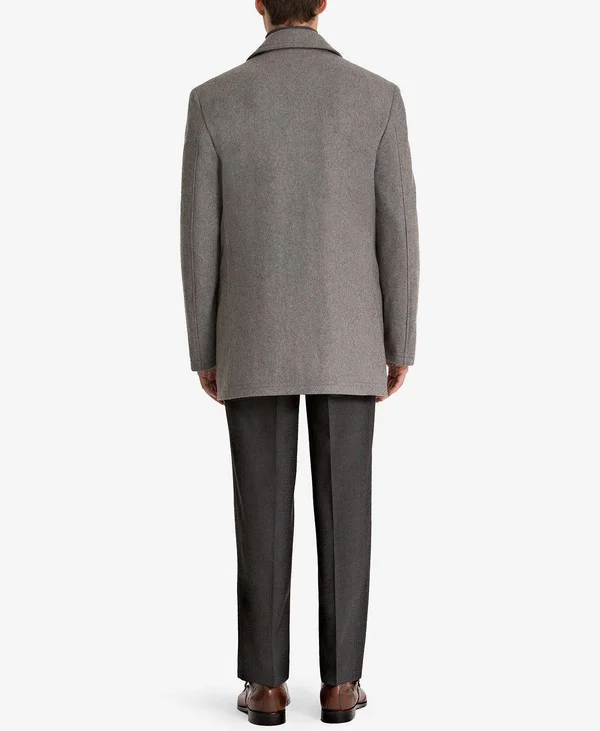 Lauren Ralph Lauren Luke Wool-Blend Classic-Fit Peacoat - Medium Grey
