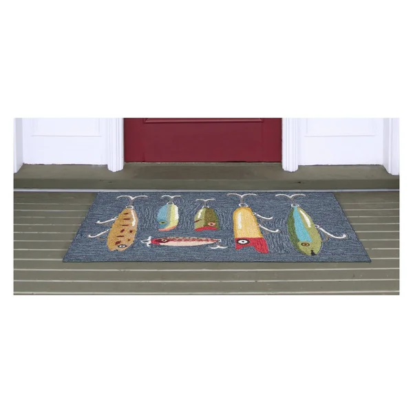 Liora Manne Frontporch Playing Hooky Indoor/Outdoor Rug Grey 30x22x48x22