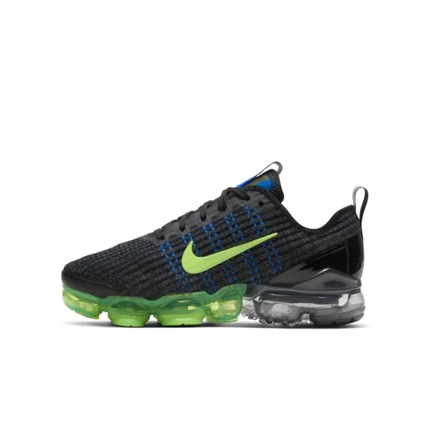 Nike Boys Air VaporMax Flyknit 3 - Shoes Black/Green/Blue Size 04.0