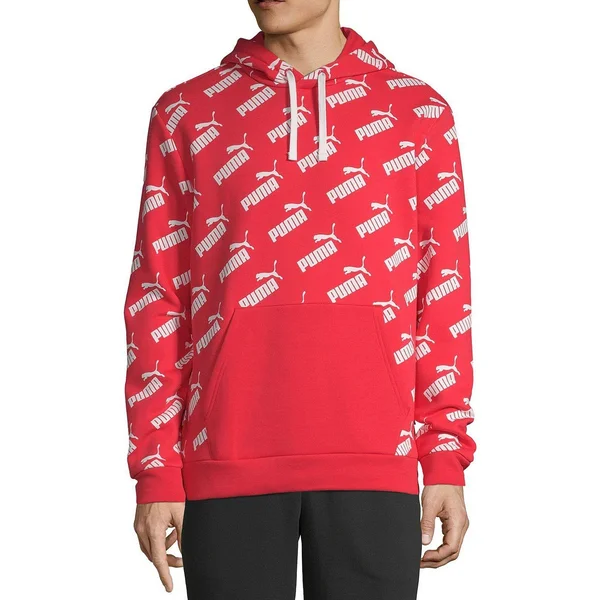 Puma Men's Amplified Hoodie-Red Small