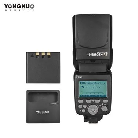 Yongnuo Yn680ex-rt Lithium 2.4G Wireless 1/8000s HSS TTL Flash Speedlite Gn60 with 2000mAh Lithium Battery & Battery for Canon C