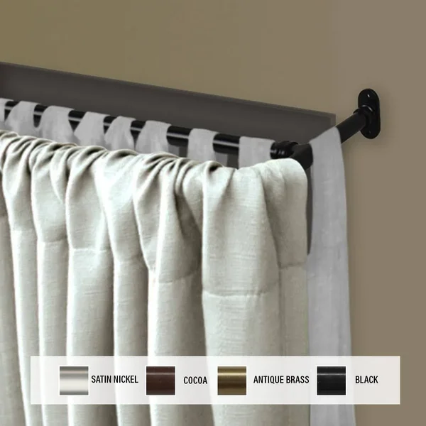 InStyleDesign 5/8 inch Double Blackout Curtain Rod - 84-120 Inches - Antique Brass