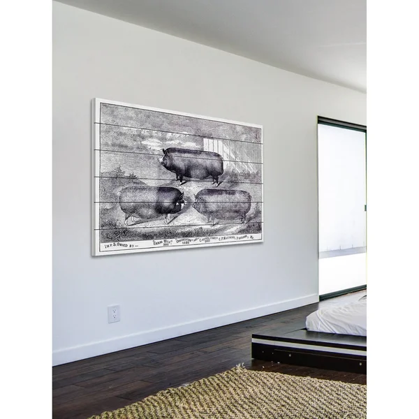 Marmont Hill Evening Walk Painting Print on White Wood - 24x22 H x 36x22 W