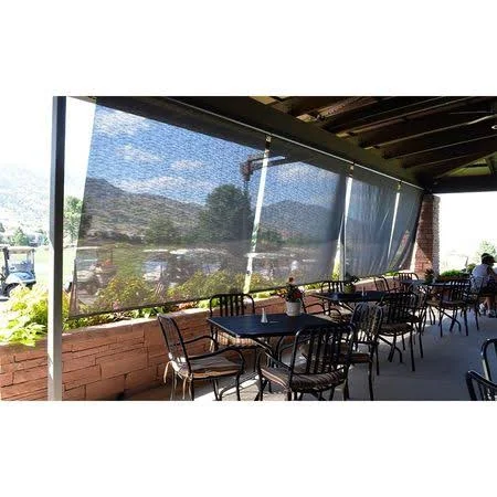 Keystone Fabrics Valanced Motor-Operated Outdoor Shade, 8-ft x 8-ft, Kona