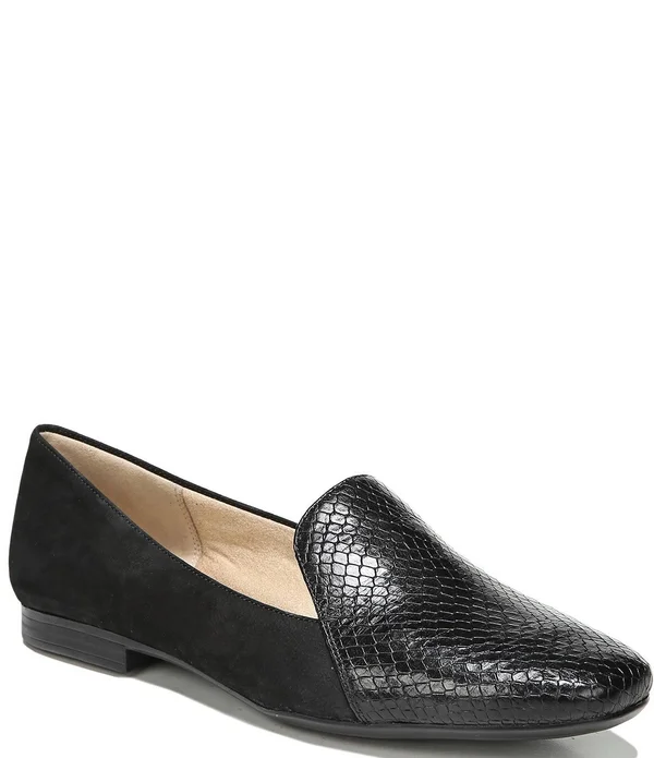 Womens Naturalizer Emiline Loafers Black Snake