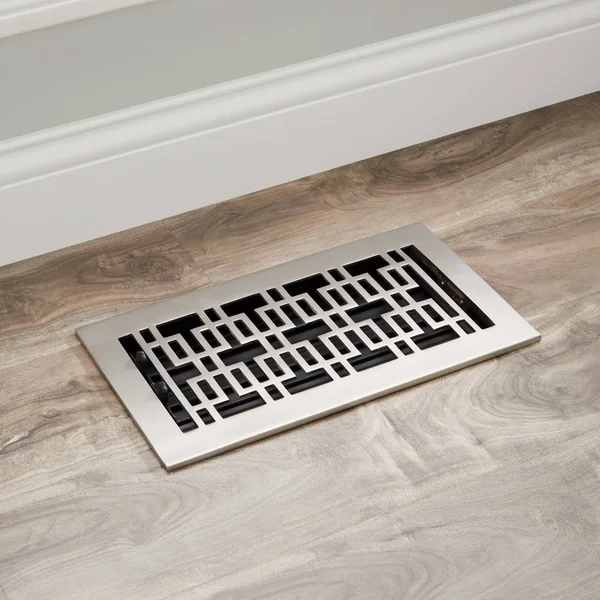 Kilby Brass Floor Register - Polished Nickel 4x22 x 14x22 (5-3/4x22 x 15-5/8x22 Overall), Signature Hardware 445335