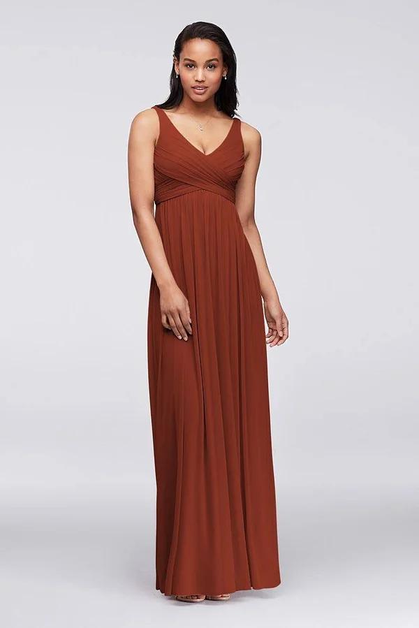 Long Mesh Bridesmaid Dress with Cowl Back Detail - Iris (Purple) - 10