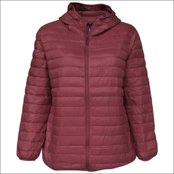 Snow Country Outerwear Plus Extended Size Packable Down Jacket Hooded Coat 1x-6x 1x, Cranberry