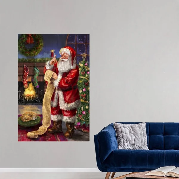 Santa with His List - Poster Print, 40x60, Great Big Canvas