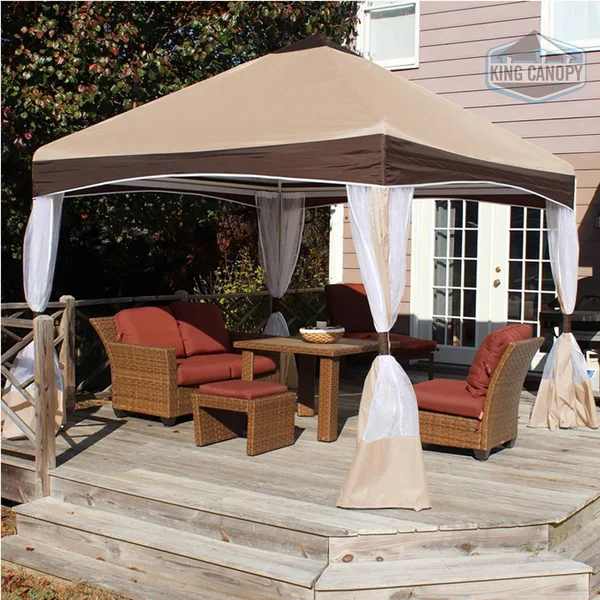 13& x 13& Garden Party Canopy with Cover Caramel Creme - King Canopy
