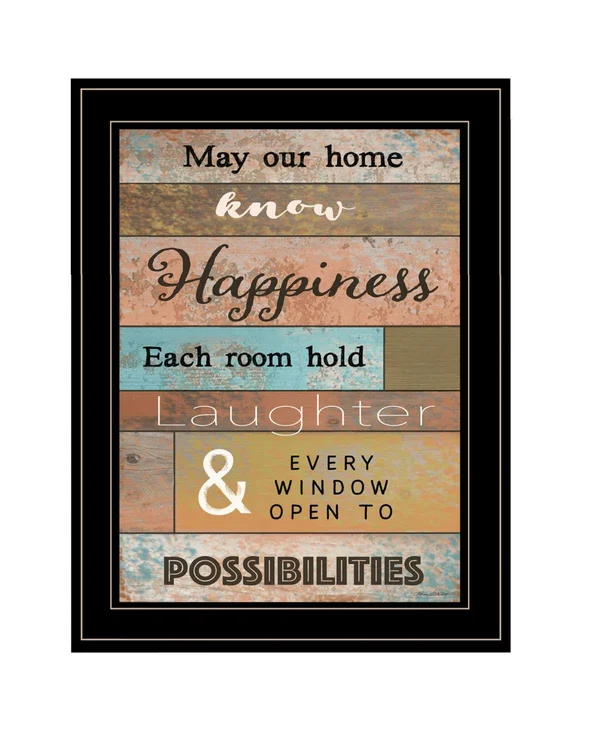 Trendy Decor 4U Our Home by Karen Tribett Framed Art with Black Frame