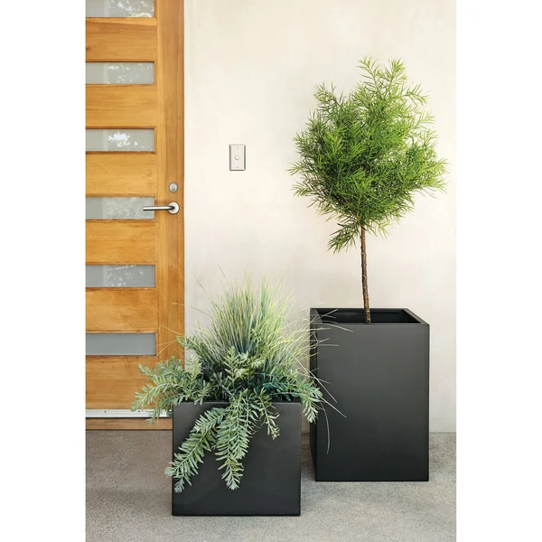 Room & Board, Modern Terrace Square Planter 16d 16W 22H in Saffron Yellow