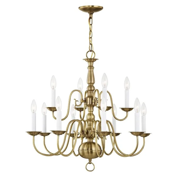 Livex Lighting - 5012-04 - 12 Light Chandelier - Williamsburg - Black