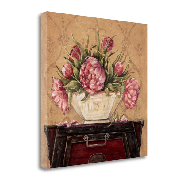 Tangletown Fine Art 'Zen Peonies' Print on Canvas - Brown