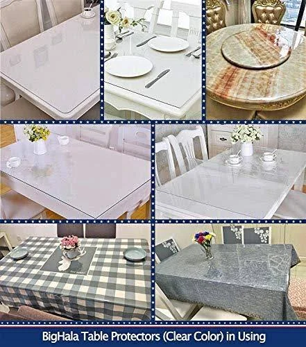 46 x 64 Clear Plastic Table Protector Thick Wipeable PVC Vinyl Tablecloth Furniture PVC Protective Desktop Liners Cover Waterpro