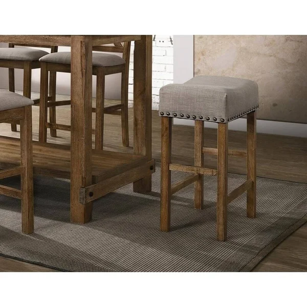 Best Master Furniture Janet Driftwood Transitional Counterheight Stools, Set of 2