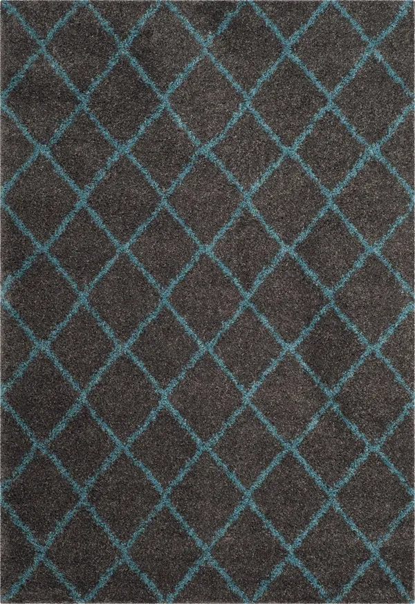 Safavieh ASG742K Arizona Shag Grey, Turquoise Area Rug - 9& x 12&
