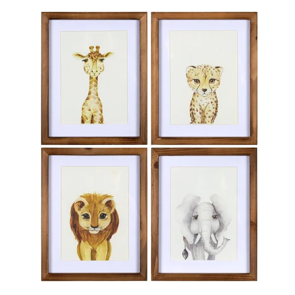 Stratton Home Decor Safari Animals Wall Art Set