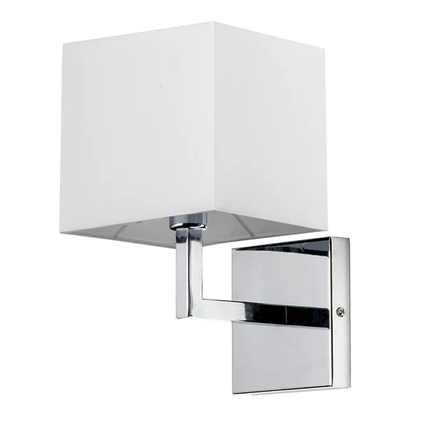 Dainolite 77-1W-PC-WH 1 Light Incandescent Wall Sconce Polished Chrome & White