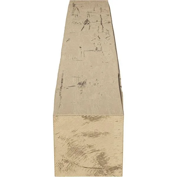 Ekena Millwork MANUHH04X08X72PP 4x22H x 8x22D x 72x22W Hand Hewn Faux Wood Fireplace Mantel, Natural Pine
