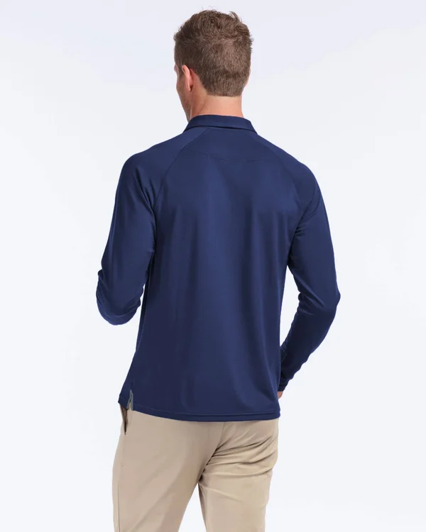 Men's Rhone Delta Long Sleeve Pique Polo - Size Small - White