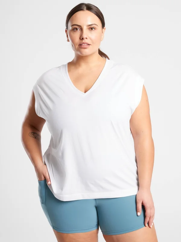 Athleta Women's Avenue Tee Bright White Plus Size 1x