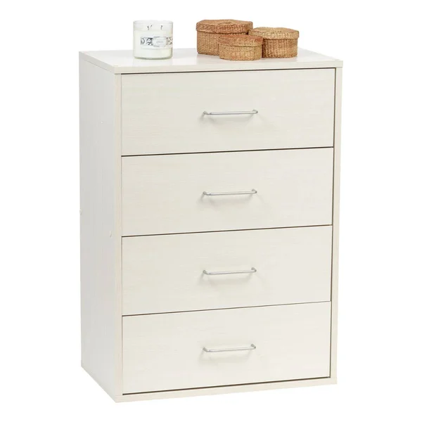 Iris 4 Drawer Wood Dresser - Off White, Collan Series