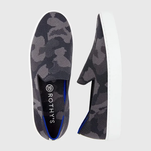 Rothy&s Grey Slip-On Sneakers - Grey Camo, Size 11
