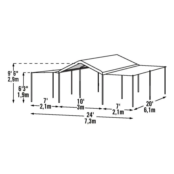 ShelterLogic 2-in-1 Max AP Canopy - 20ft.L x 10ft.W, Canopy and Event Tent, Model#25715