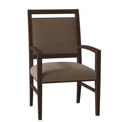Preston Upholstered King Louis Back Arm Chair Fairfield Chair Body Fabric: 9953 Slate, Leg Color: Espresso