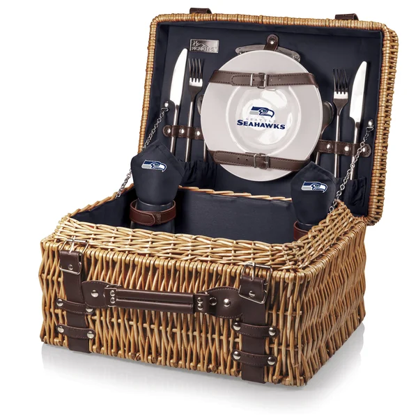 Picnic Time NFL Seattle Seahawks Champion Picnic Basket - Navy