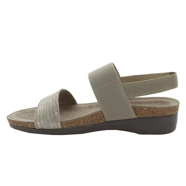 Munro Womens Pisces Open Toe Casual Slingback Sandals - 8, Silver Lea, White Snake Gore