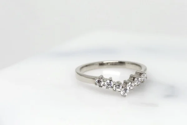 Silver & Swarovski CZ Wishbone Ring - Chevron Ring - Engagement Ring - Promise Ring - Gift for Her, 7 x 2.25mm