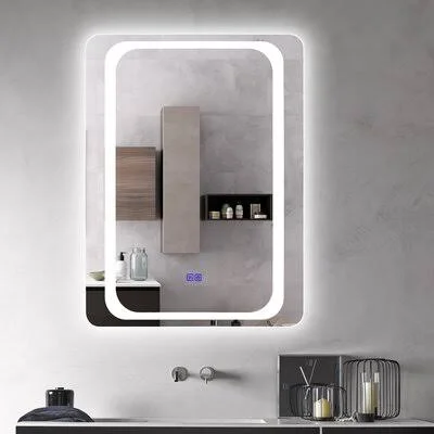Ekrem Frameless Lighted Bathroom, Vanity Mirror Wrought Studio