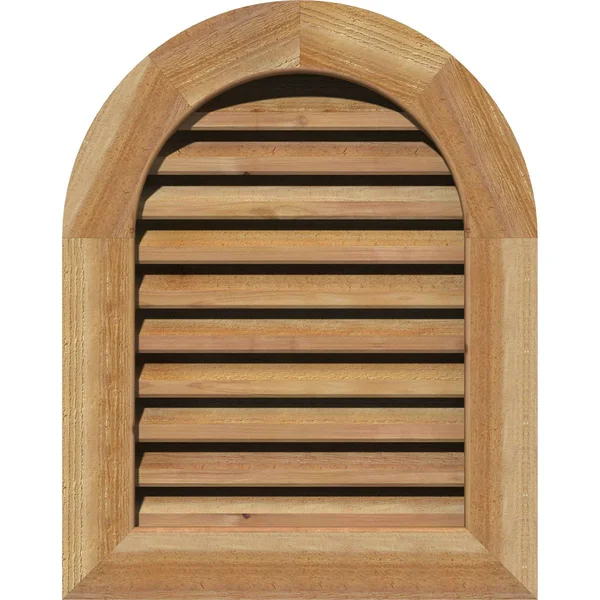 Ekena Millwork GVWRT30X2601RFUWR 30x22W x 26x22H Round Top Gable Vent (35x22W x 31x22H Frame Size): Unfinished - Functional, Roug